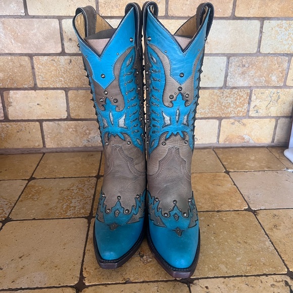 NIB Rockin Leather Cowboy Boots - Picture 7 of 14